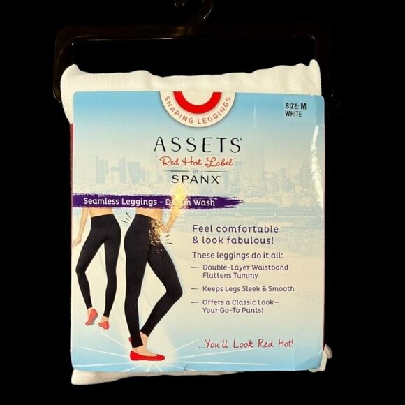 NWT - Spanx Assets Red Hot Label Leggings Shapewear White Denim Wash - Size 1X - Picture 1 of 5